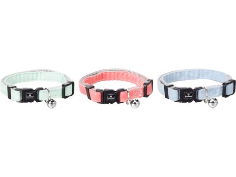 Flamingo obojek pro kočky 10 mm x 20-34 cm s rolničkou,nylon zelený