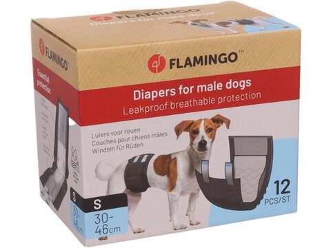 Flamingo papírové pleny pro psy S 30-46 cm  při inkontinenci /jack russel / 12 ks