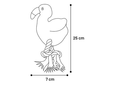 Flamingo hračka pro psa pískací plameňák 7 x 25  cm plyšová růžová