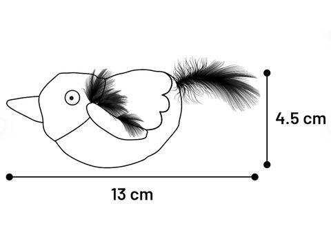 Flamingo hračka pro kočku plyšový ptáček 10 x 13 x 4,5 cm s catnipem a peřím vícebarevný  