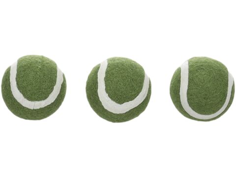 Flamingo hračka pro kočku 3 ks tenisáků mini 3,8 cm zelená