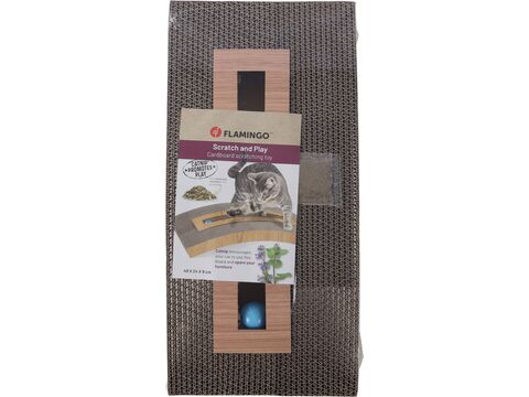 Flamingo ECO škrabadlo 48 x  24 x 9 cm s catnipem a míčkem