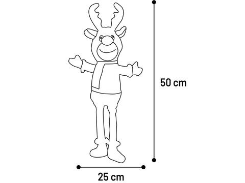 Flamingo hračka pro psa vánoční sob pískací 25 x 11 x 50 cm, plyš hnědý 