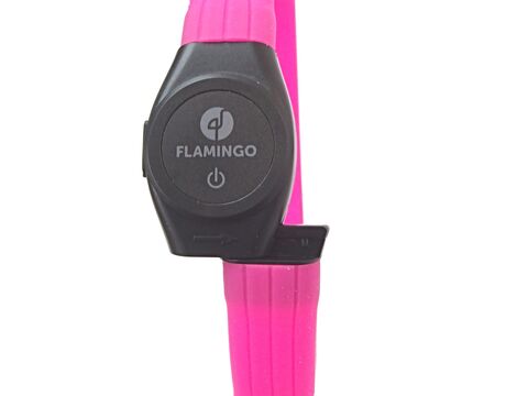Flamingo LED svítící silikonový obojek (pásek) 2,5 / 35 - 64 cm s aku růžový