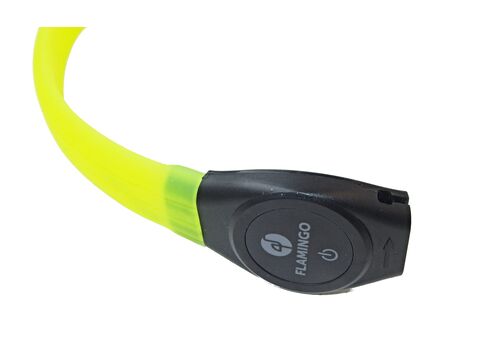 Flamingo LED svítící silikonový obojek (pásek) 2,5 / 35 - 64 cm s aku žlutý