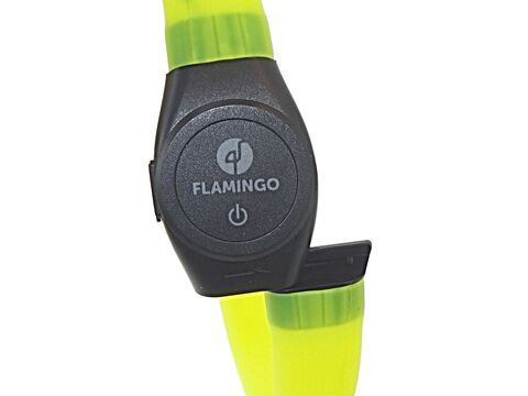 Flamingo LED svítící silikonový obojek (pásek) 2,5 / 35 - 64 cm s aku fosforový