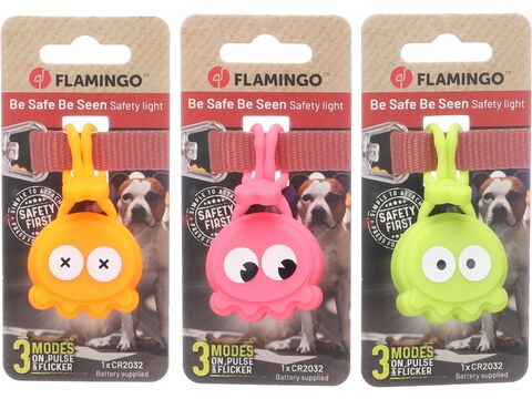 Flamingo LED svítící přívěšek silikonový s baterii zelený