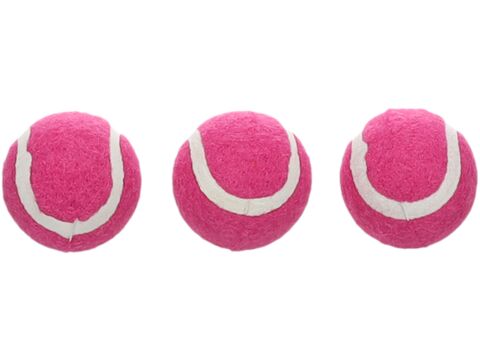 Flamingo hračka pro kočku 3 ks tenisáků mini 3,8 cm růžová