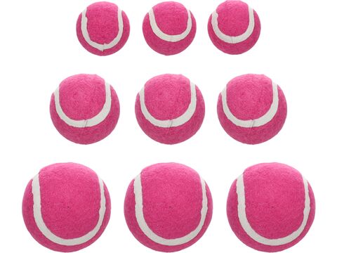 Flamingo hračka pro kočku 3 ks tenisáků mini 3,8 cm růžová