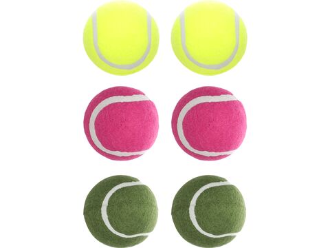 Flamingo hračka pro psa tenisák 6 ks 6,4 cm guma žlutý,růžový,zelený