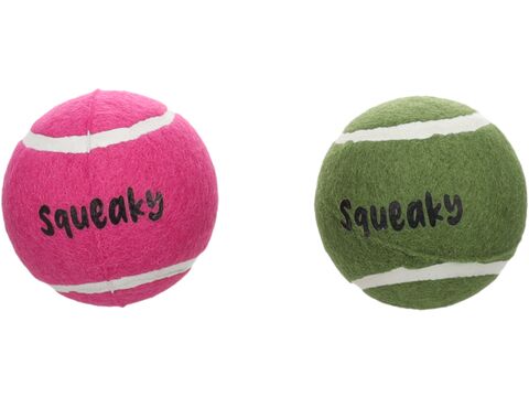 Flamingo hračka pro psa tenisák 2 ks 7,6 cm  guma růžový a zelený