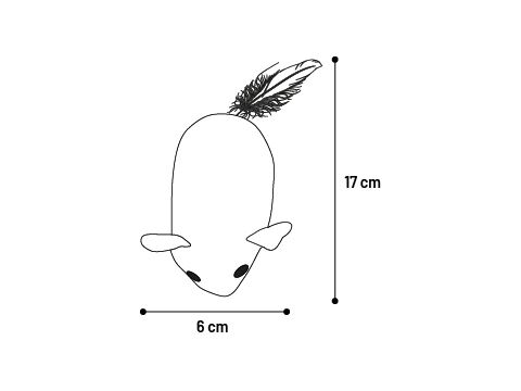 Flamingo hračka pro kočku myš 17 x 6 x 4,8 cm se šantou a peřím, textil, zelená