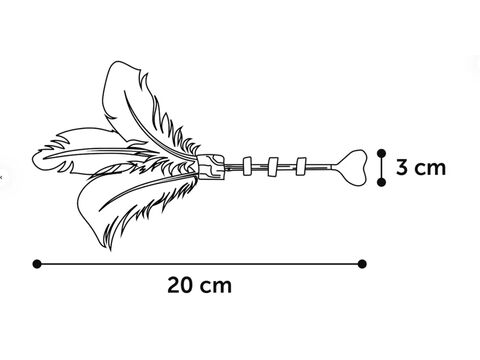 Flamingo hračka pro kočku tyč s peřím a dřevo matatabi 3 x 20 cm přírodní