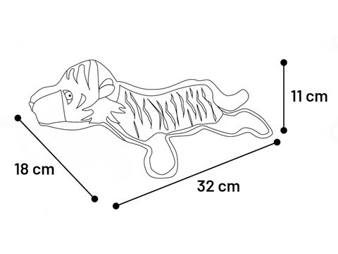 Flamingo hračka pro psa tygr 18 x 32 x 11 cm látková, pískací