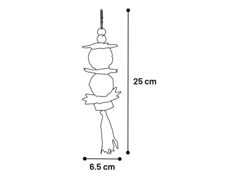 Flamingo hračka přírodní závěs 6,5 x 6,5 x 25 cm pro malé papoušky