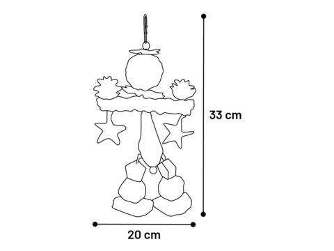 Flamingo hračka přírodní závěs 20 x 5,5 x 33 cm pro střední papoušky 