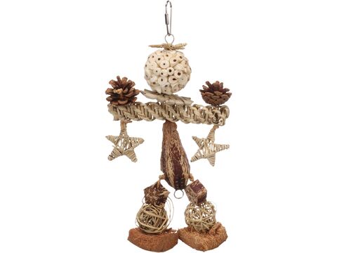 Flamingo hračka přírodní závěs 20 x 5,5 x 33 cm pro střední papoušky 