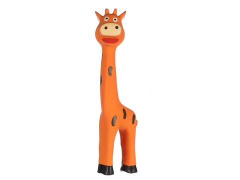 Flamingo hračka pro psa žirafa 7,7 x 5,3 x 24 cm latex, pískací oranžová