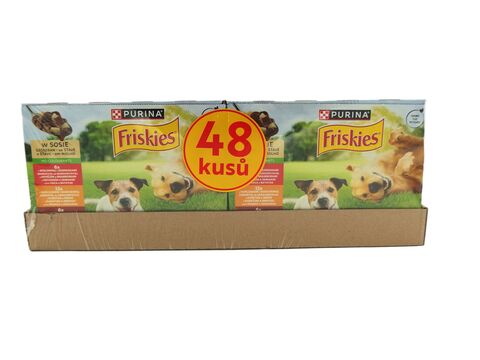 Friskies adult multipack 48 x 85 g hovězí/kuře/jehněčí ve šťávě kapsa pro psa