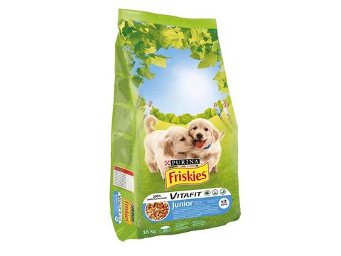 Friskies Junior štěně 15 kg s kuřetem, mlékem a zeleninou