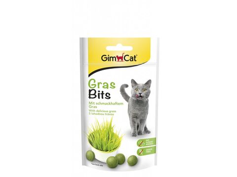GIMCAT GRAS BITS tabletky s kočičí trávou 40g