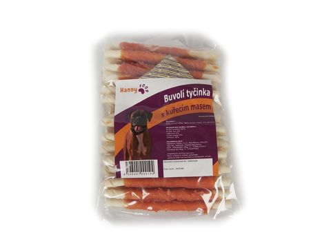 Hanny Food 100% buvolí tyčinka s kuřecím masem 500 g cca 40 ks