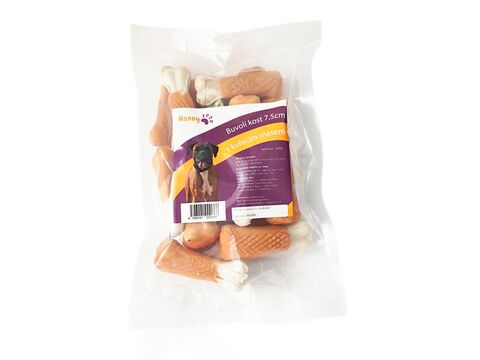 Hanny Food buvolí kost s kuřecím masem 7,5cm 500g 