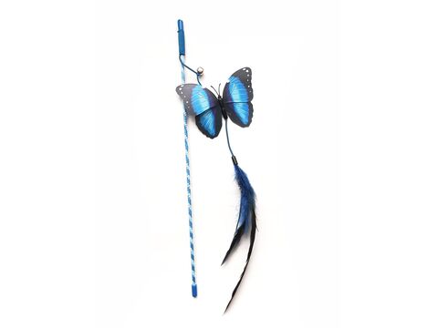 Hilton hračka pro kočku mávátko 42 cm  s motýlem modrá