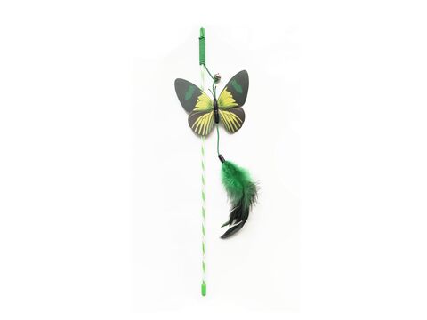 Hilton hračka pro kočku mávátko 42 cm  s motýlem zelená