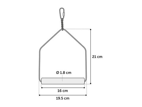 Hračka houpačka 16 x 20 cm pro střední papoušky 