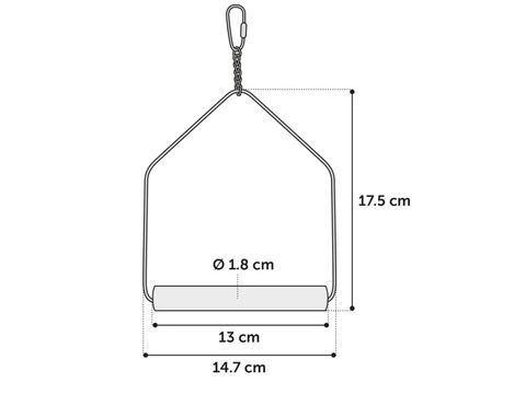 Hračka houpačka 13 x 16 cm pro střední papoušky 