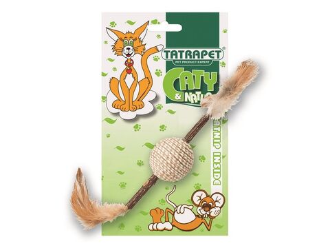 Tatrapet hračka pro kočku míček na matatabi tyčince 4 x 24 cm 