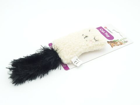 Flamingo hračka pro kočku kočka 5 x 3,5 x 20 cm šustící s catnipem bílá