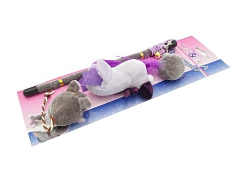 Record hračka pro kočku mávátko 3 v 1 26 x 3,5 x 31,5 cm fialová
