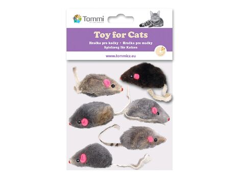 Tommi hračka pro kočku myška malá 5 cm 6 ks šedá