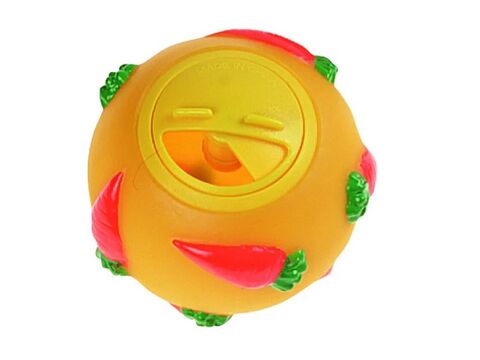 Flamingo hračka pro hlodavce míček na pamlsky uzavíratelný pr. 7 cm žlutý