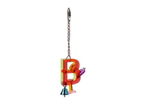 Flamingo  hračka akrylová B se zvonkem 8 x 8 x 20cm pro střední papoušky