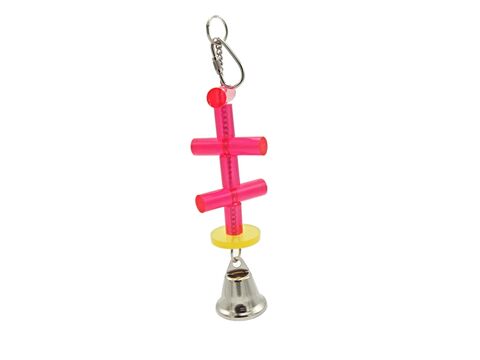 Nayeco hračka akrylová žebřík se zvonečkem 23 cm pro malé papoušky