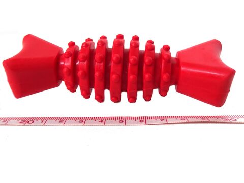 Tatrapet hračka pro psa dentální kost 12 cm tvrdá guma červená