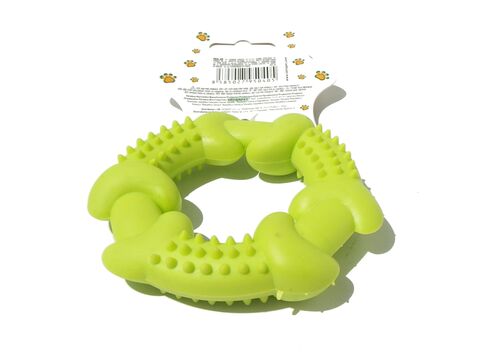 Tatrapet hračka pro psa dentální kruh 10,5 cm tvrdá guma zelená