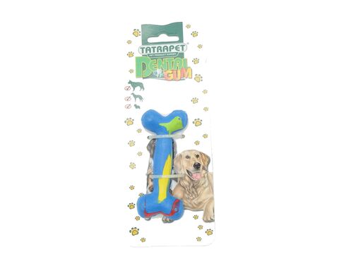Tatrapet hračka pro psa kost 10 cm tvrdá guma modrá