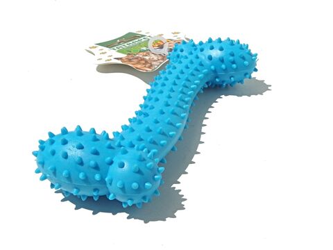 Tatrapet hračka pro psa dentální kost 15,5 cm tvrdá guma modrá