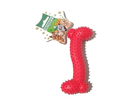 Tatrapet hračka pro psa dentální kost 15,5 cm tvrdá guma červená