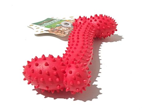 Tatrapet hračka pro psa dentální kost 15,5 cm tvrdá guma červená
