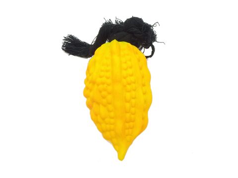 Tatrapet hračka pro psa dýně pískací 20 cm latex žlutá