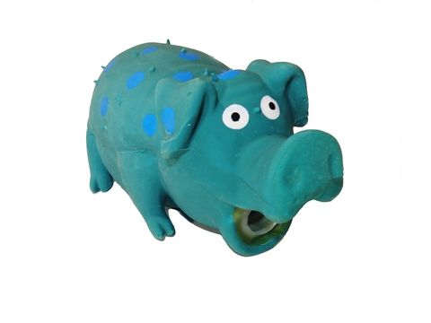 Tatrapet hračka pro psa prasátko chrochtací 16 cm latex modrá