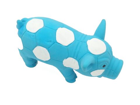 Tatrapet hračka pro psa prasátko chrochtací 16,5 cm latex modrá