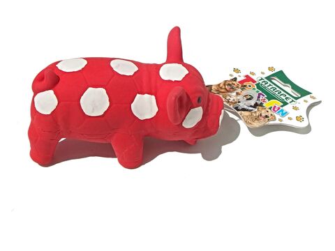 Tatrapet hračka pro psa prasátko chrochtací 16,5 cm latex červená