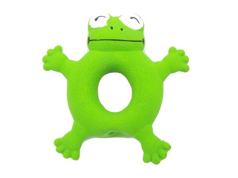 Tatrapet hračka pro psa žába pískací 10 cm latex zelená