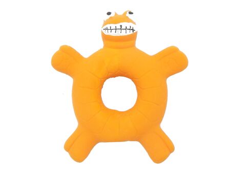 Tatrapet hračka pro psa želva pískací 10 cm latex oranžová